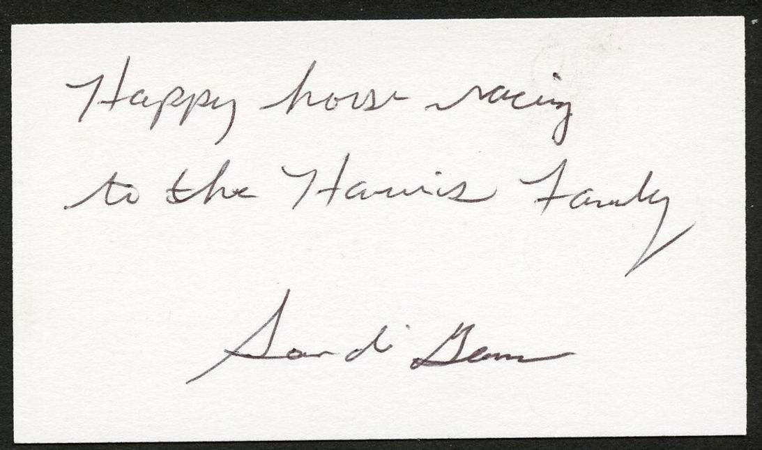 Sandi Gann signed autograph Sandi Gann Racing Stable Business Card BC681