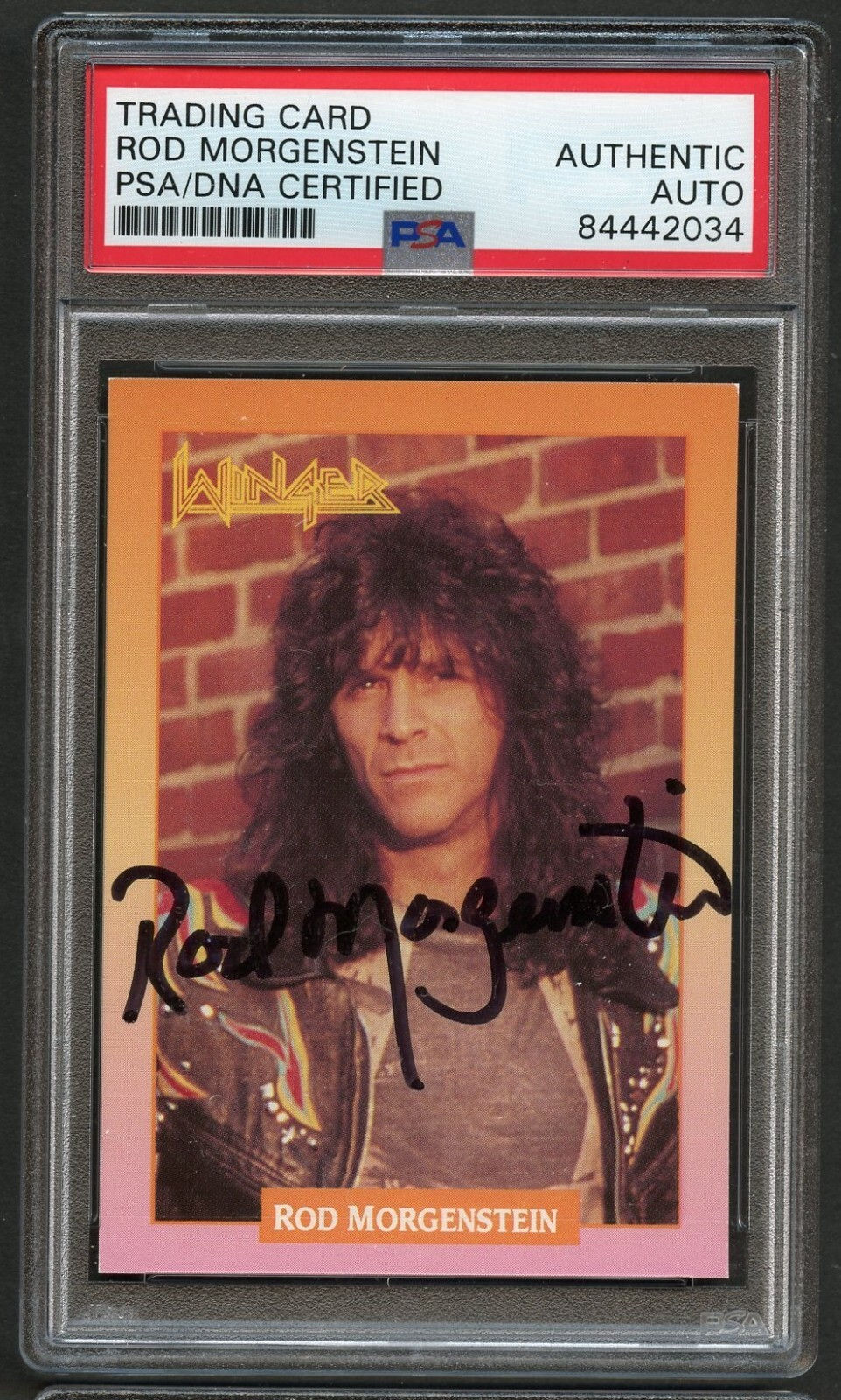 Rod Morgenstein #280 signed autograph 1991 RockCards Winger Card PSA Slabbed