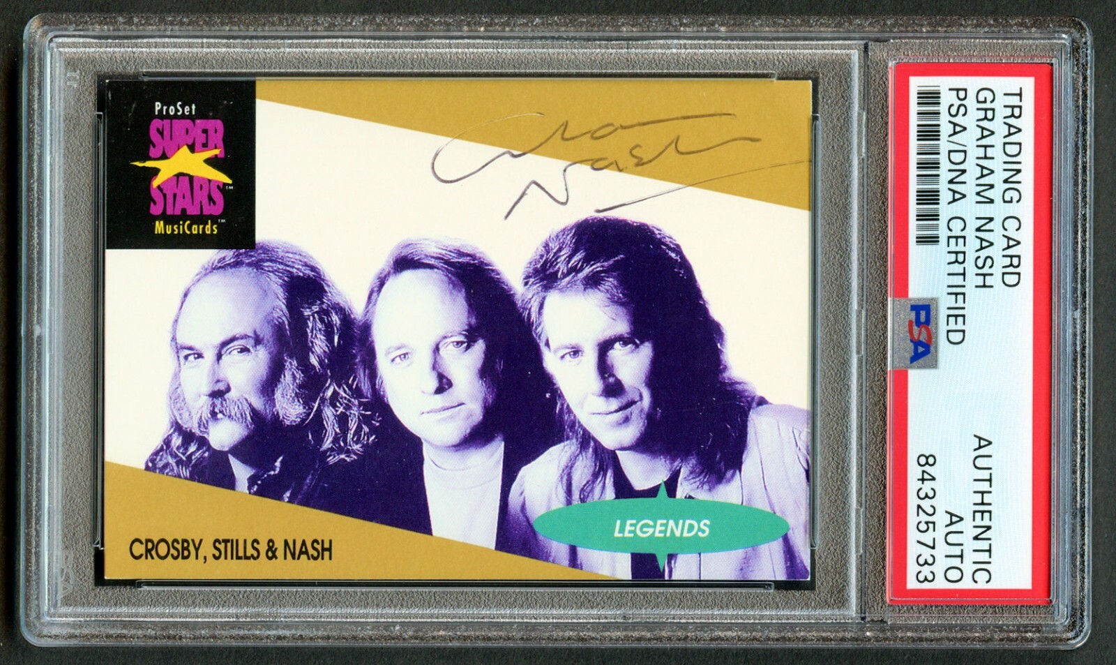 Graham Nash #4 signed autograph Pro Set MusiCards Crosby, Stills & Nash PSA Slab