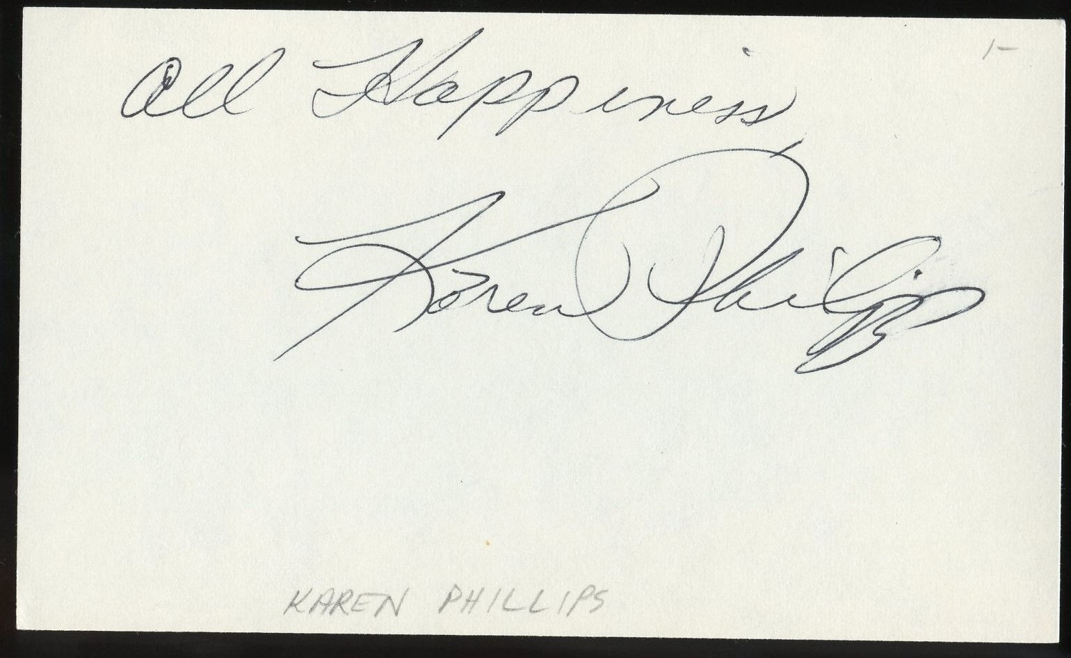 Karen Phillips signed autograph 3x5 Cut Actress Beavis and Butt-Head Do America