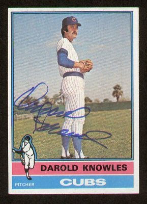 Darold Knowles #617 signed autograph auto 1976 Topps Baseball Trading Card
