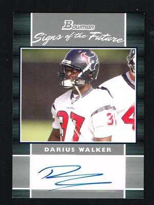 Darius Walker 2007 Bowman Signs of the Future signed autograph auto Trading Card