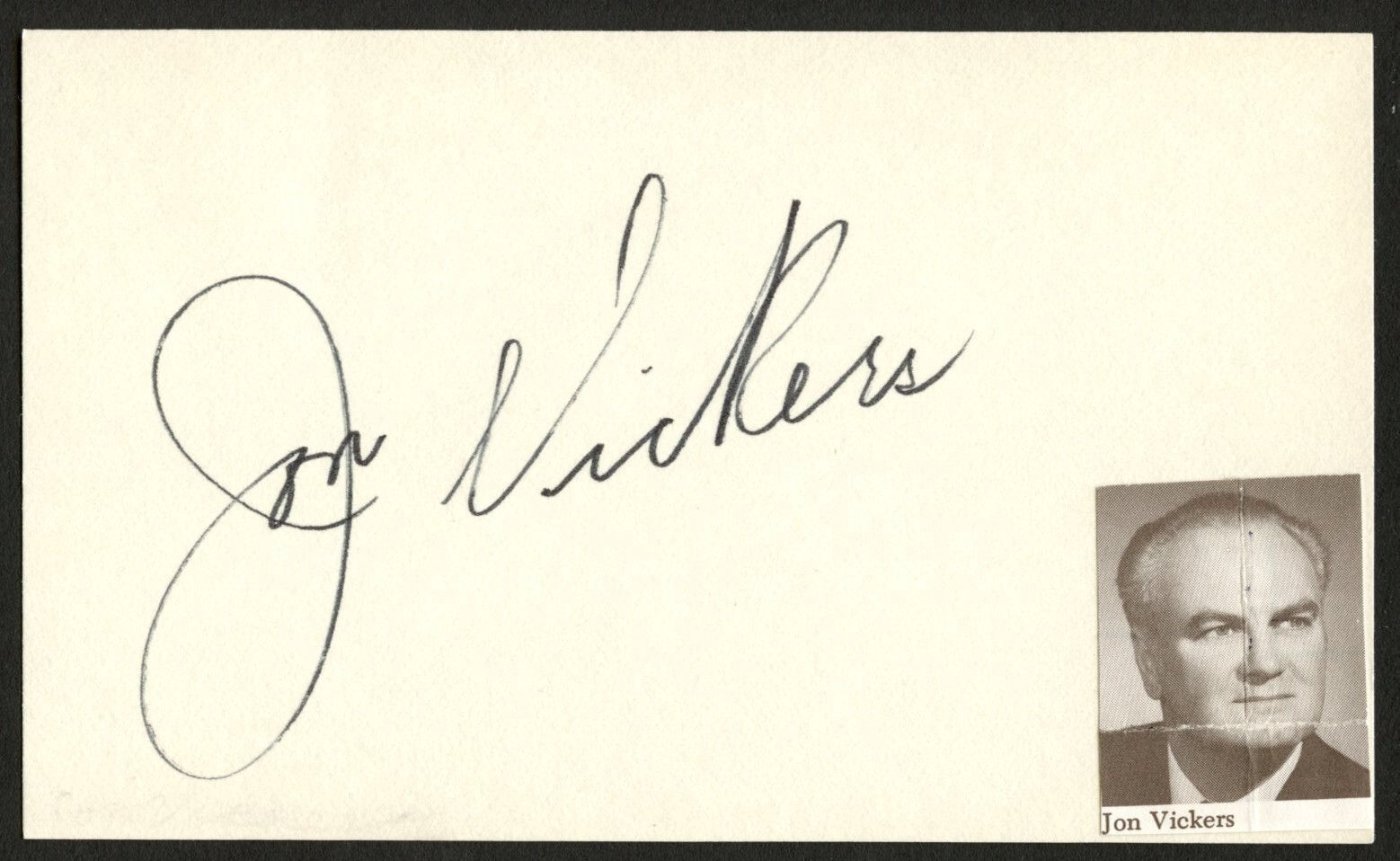 Jon Vickers d2015 signed autograph 3x5 Cut Canadian Heldentenor