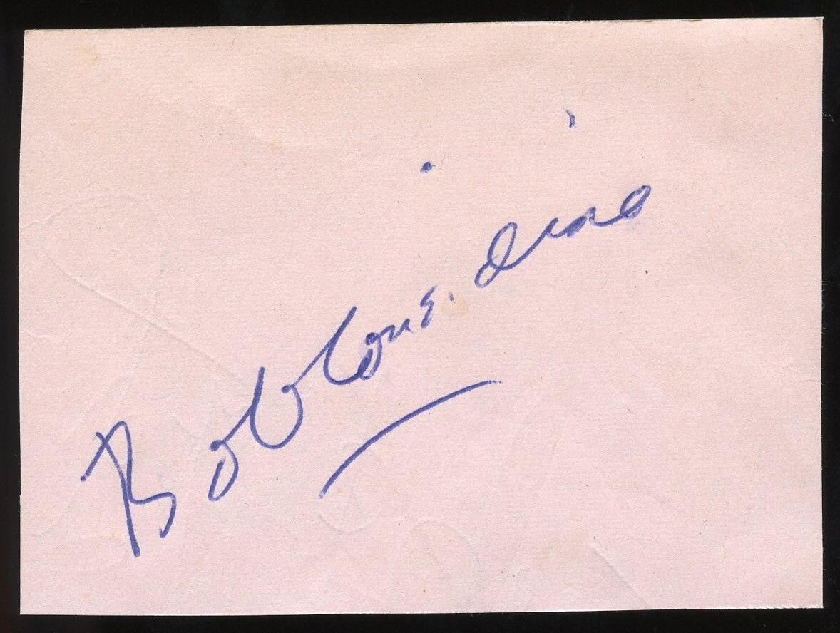 Bob Considine d1975 signed autograph auto 2x3 cut BC Beckett Certified BAS