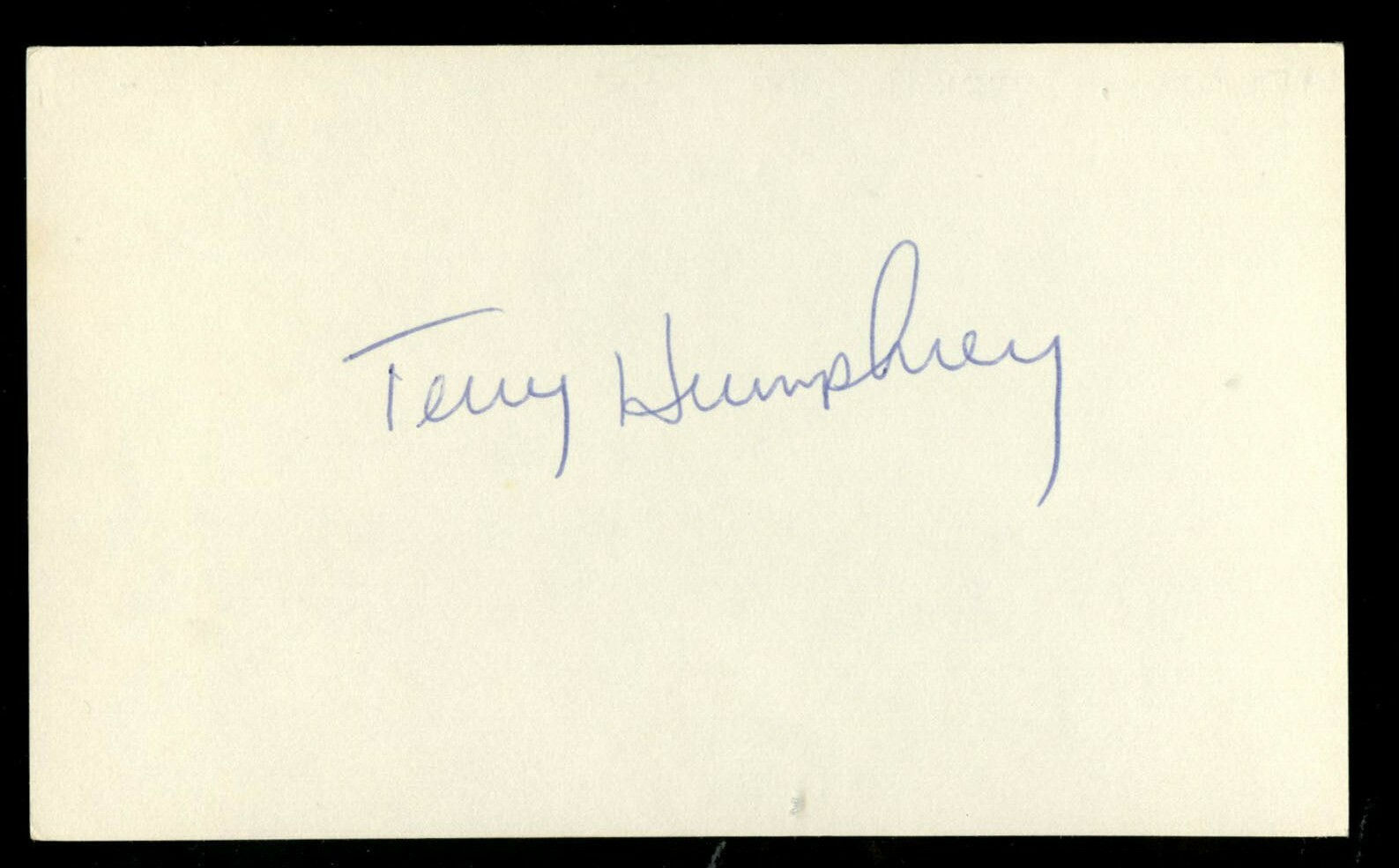 Terry Humphrey signed autograph auto 3x5 index card Baseball Player 9431