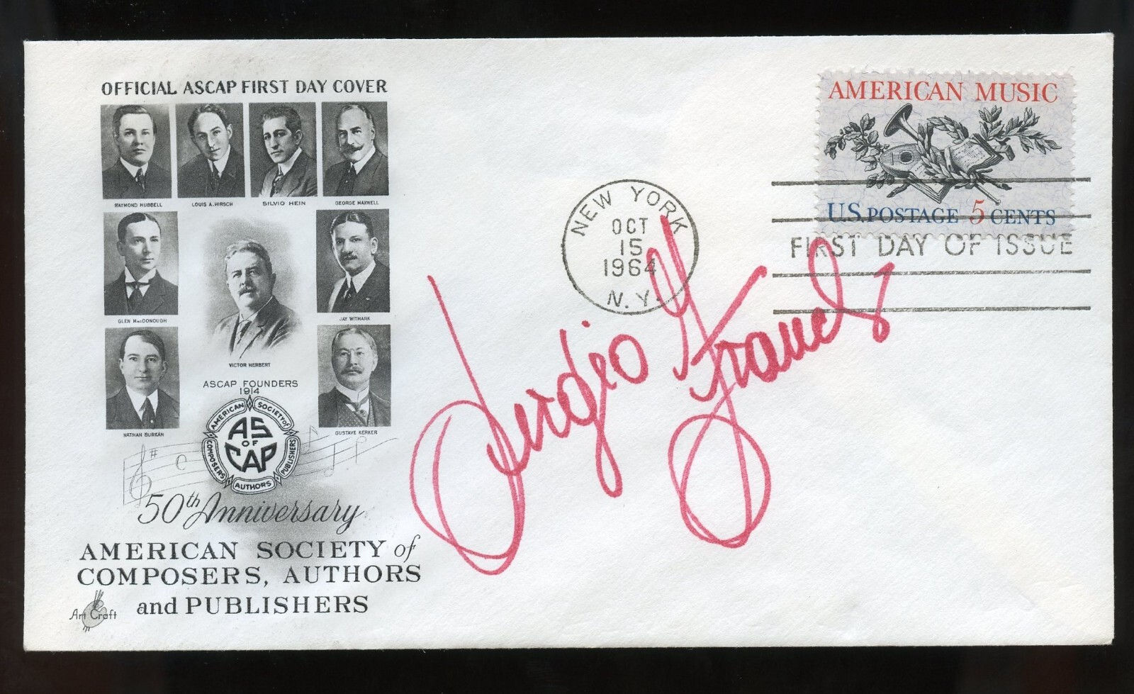 Sergio Franchi d1990 signed autograph auto Actor & Tenor First Day Cover