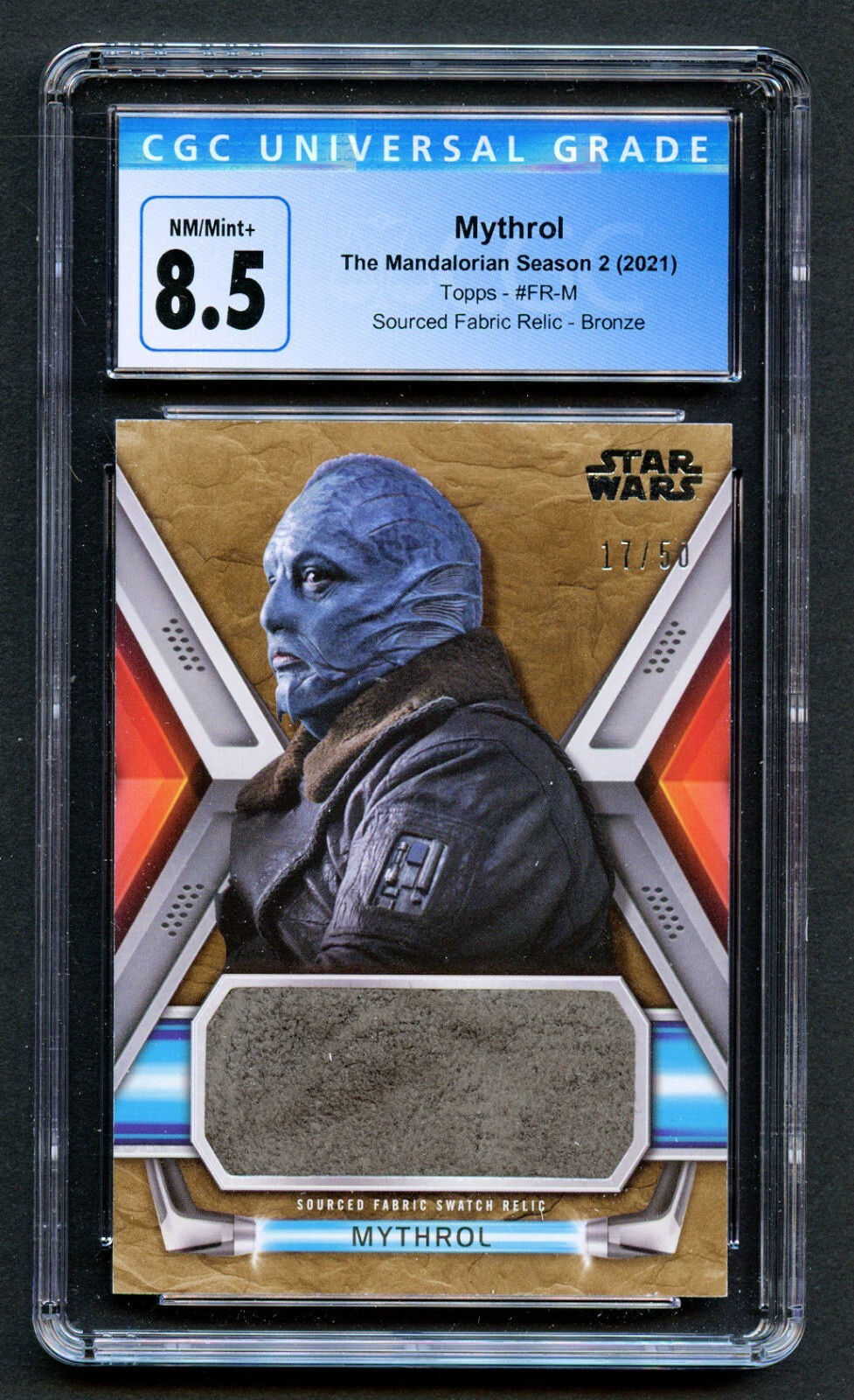 Mythrol Sourced Fabric Relic 17/50 Bronze 2021 The Mandalorian Season 2 CGC 8.5