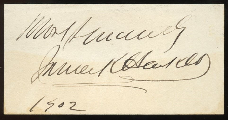 James K Hackett d1926 signed autograph 1x3 Cut Actor Broadway Romeo & Juliet
