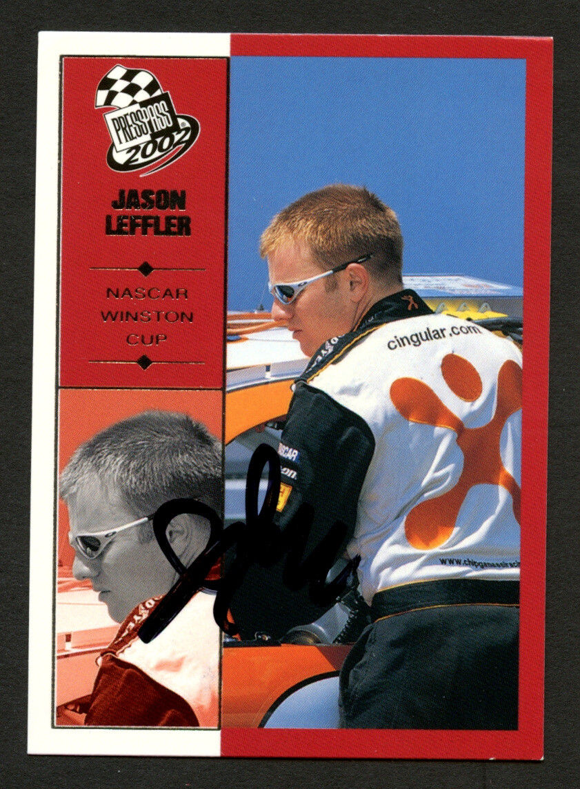 Jason Leffler #20 signed autograph auto 2002 Press Pass NASCAR Trading Card