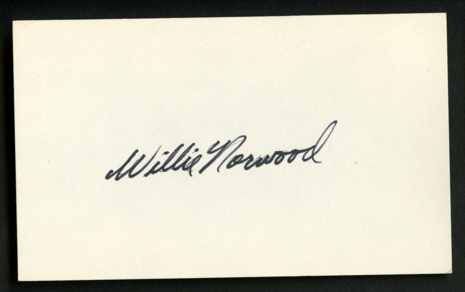Willie Norwood signed autograph auto 3x5 index card Baseball Player 9808