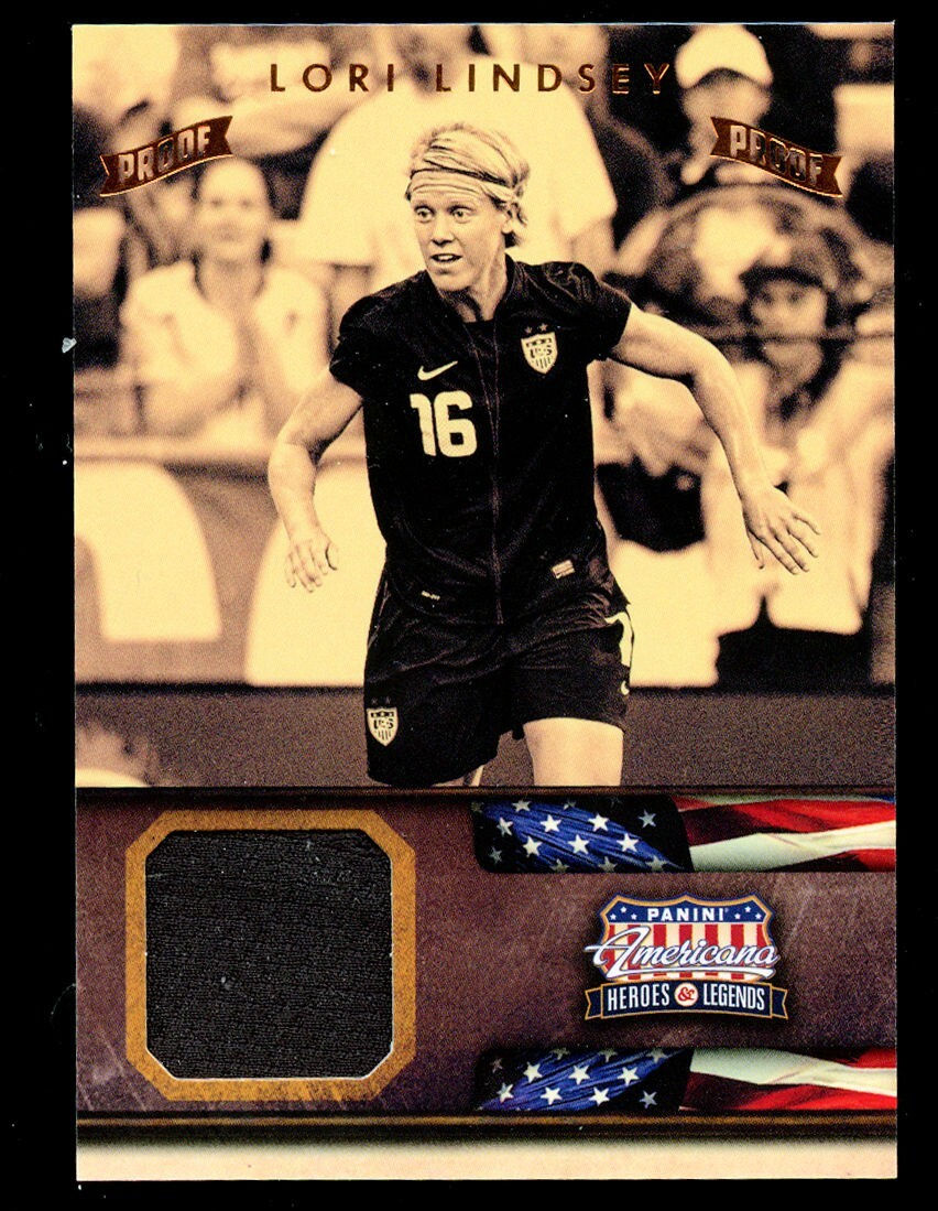 Lori Lindesy #74 2012 Panini Americana Proof Relic Soccer Trading Card 35/99
