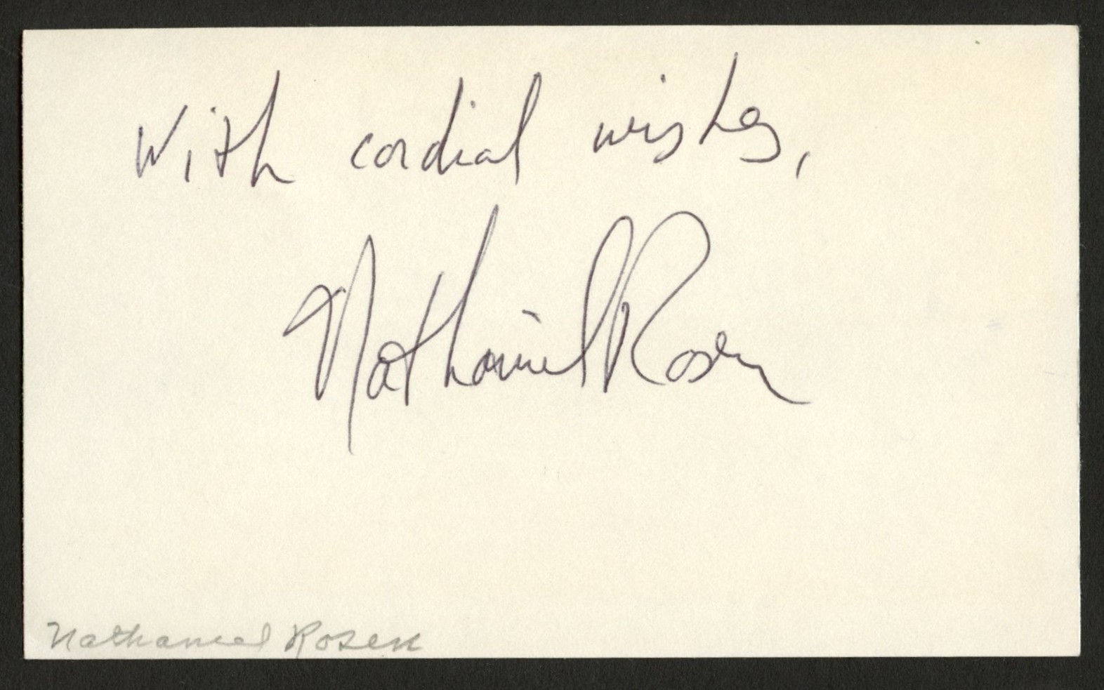 Nathaniel Rosen signed autograph 3x5 Cut American Cellist Tchaikovsky Competitio