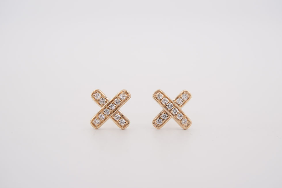 Thumbnail: 14k .14ctw Diamond X Earrings