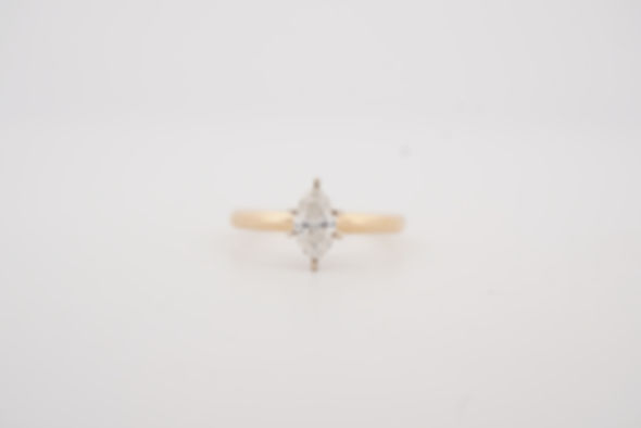 14k .59ct Marquise Solitaire Diamond Ring