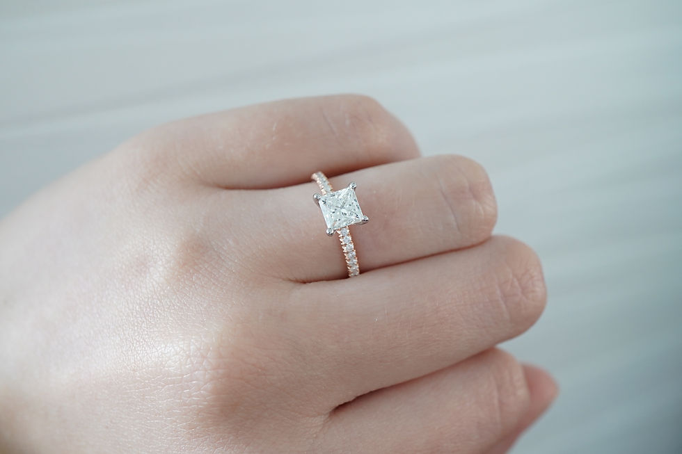 Thumbnail: 14k 1-1/4ctw Princess-Cut Diamond Ring