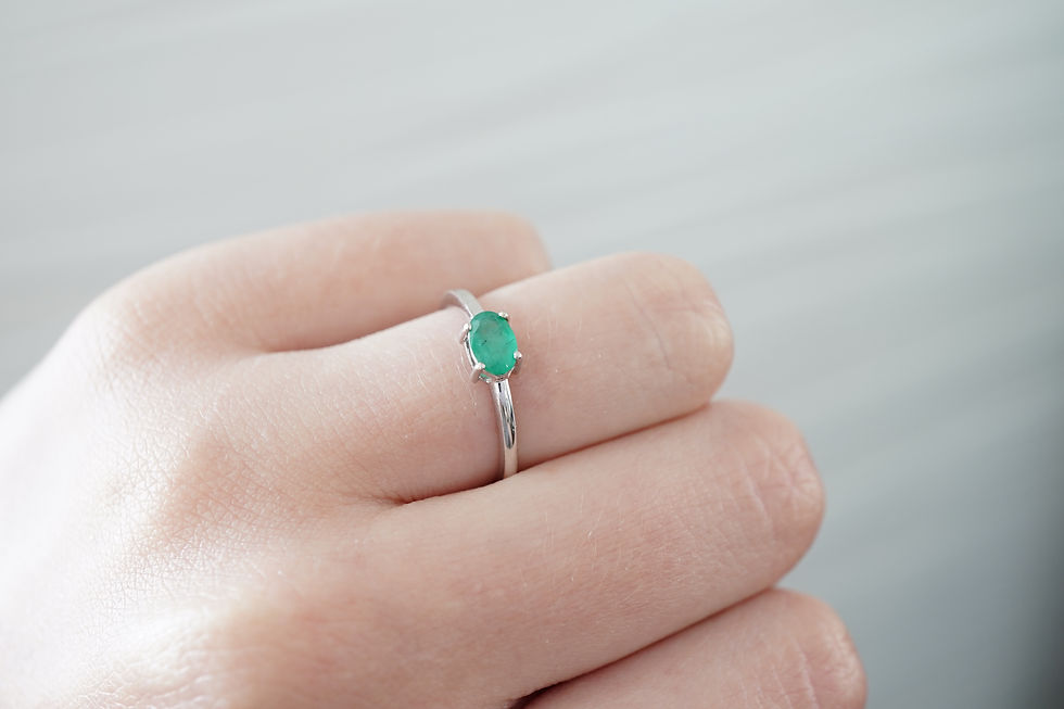 Thumbnail: 14k Emerald Solitaire Ring