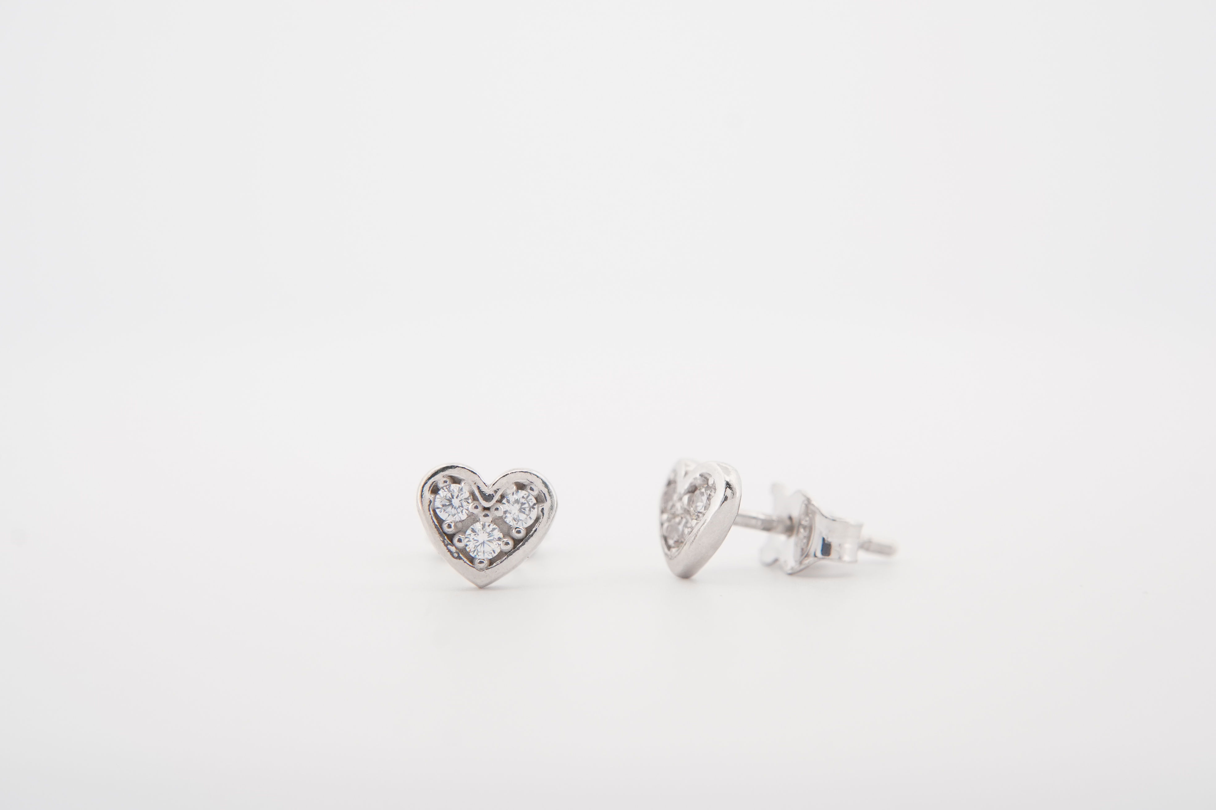 Sterling Silver Petite Heart Earrings