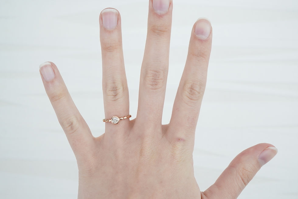 Thumbnail: 14k 1/4ct Diamond Bezel Solitaire Ring