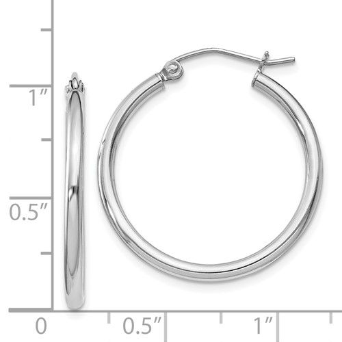 Thumbnail: Sterling Silver 2x27mm Hoop Earrings