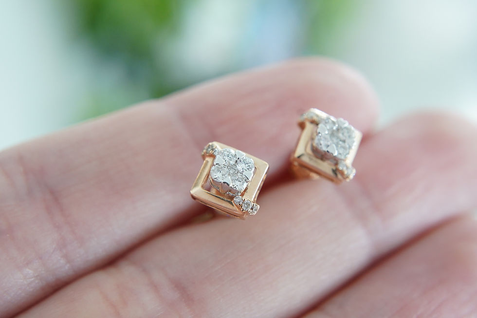 Thumbnail: 14k .30ctw Diamond Cluster Earrings