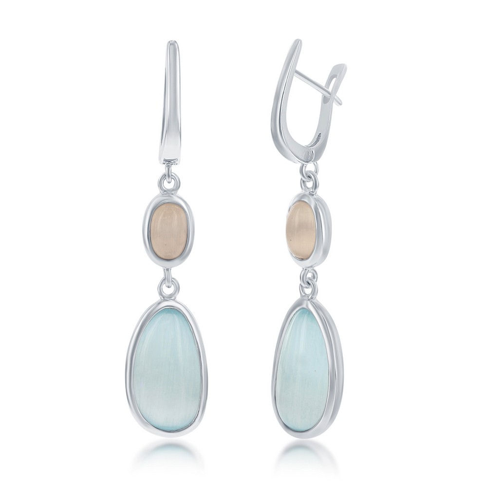 Sterling Silver Bezel Cat's Eye Earrings