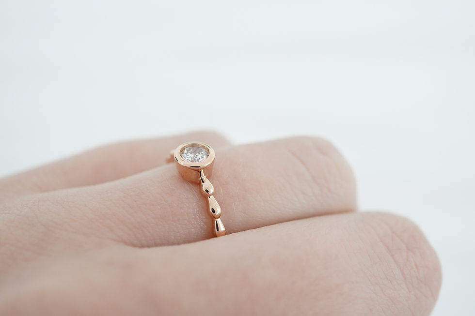 Thumbnail: 14k 1/4ct Diamond Bezel Solitaire Ring