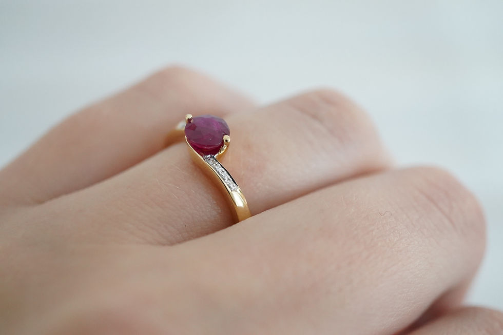 Thumbnail: 14k Ruby & Diamond Bypass Ring