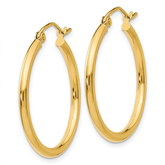 Thumbnail: 14k 2x23 Round Hoop Earrings