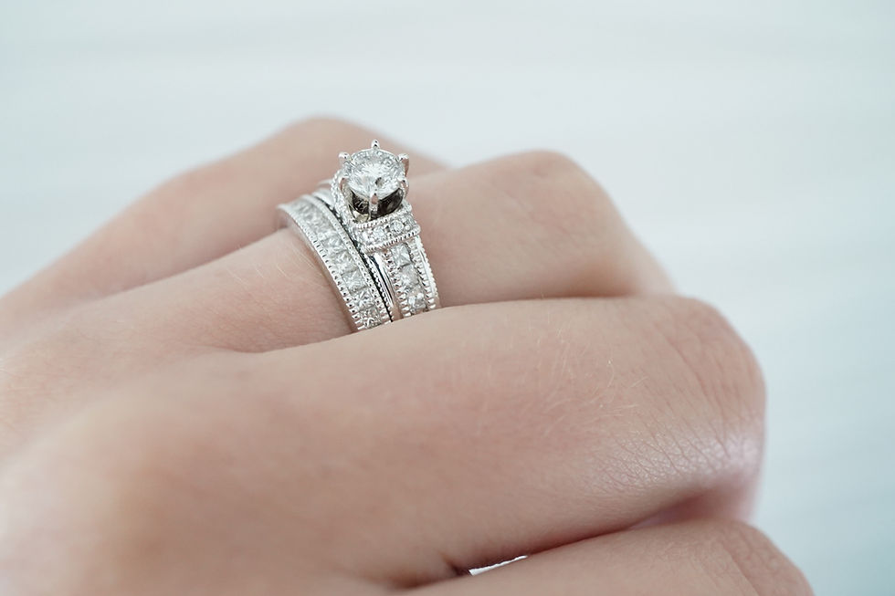 Thumbnail: 14k 1-1/3ctw Diamond Channel Wedding Set