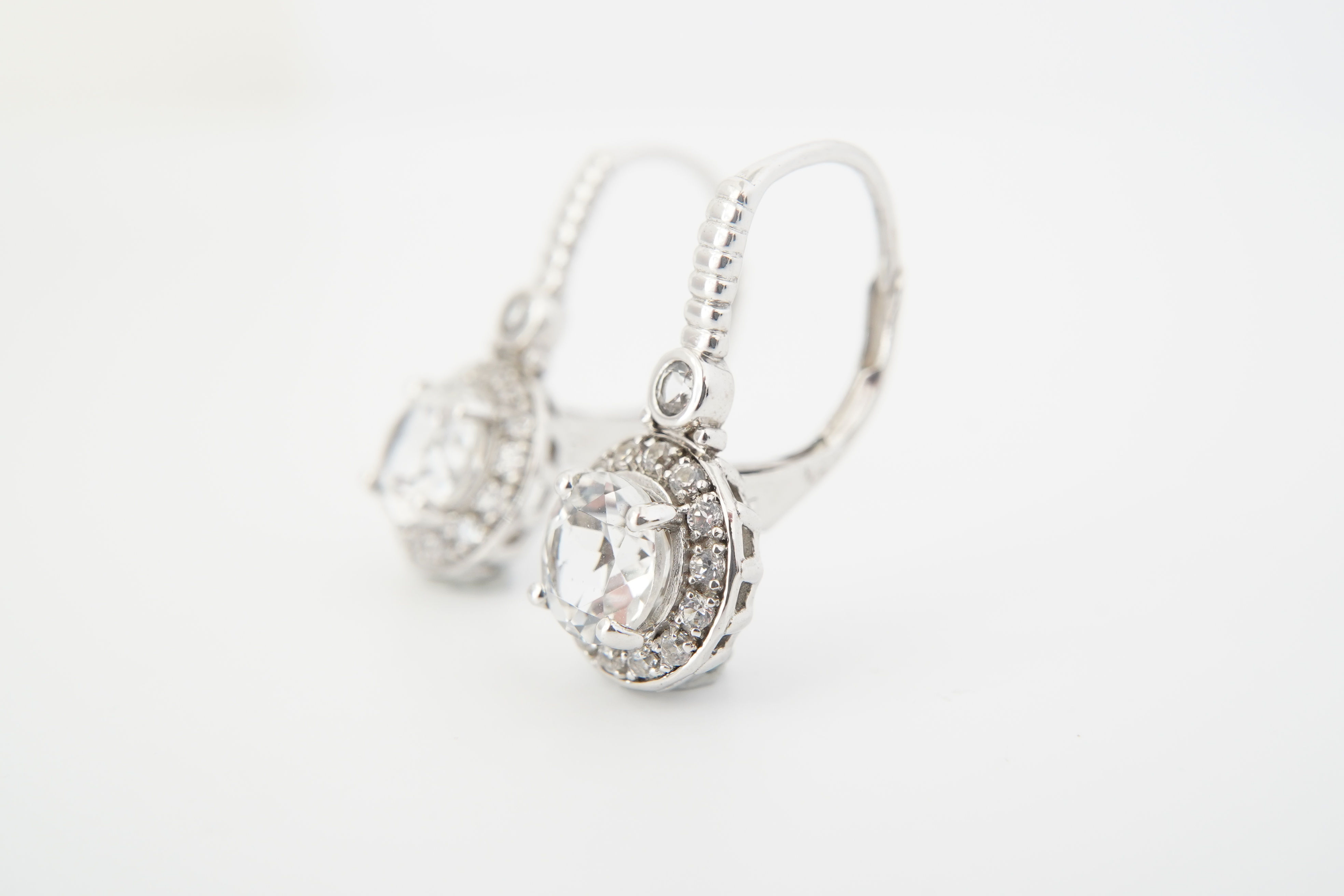 10k Topaz Leverback Earrings