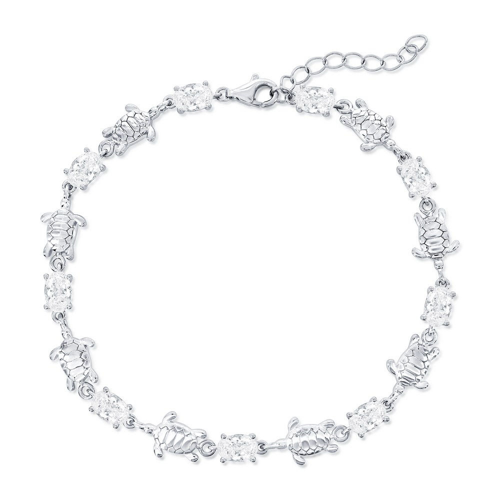 Sterling Silver CZ Sea Turtle Bracelet