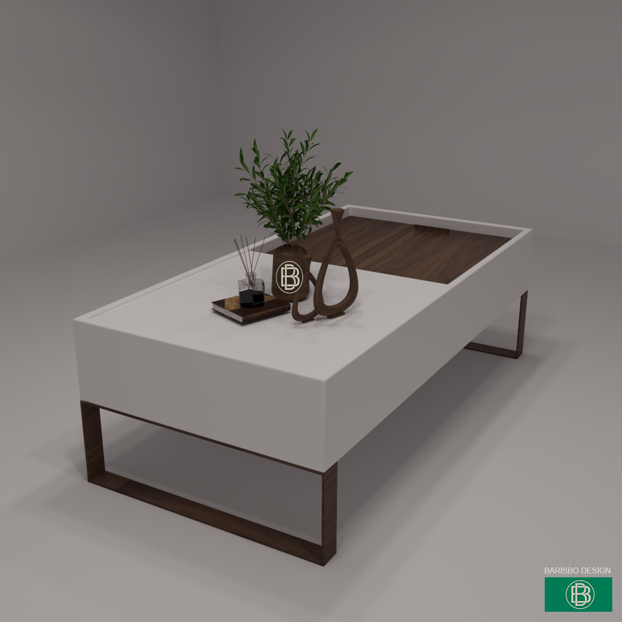 MODERN VE İŞLEVSEL ORTA SEHPA Yan Görünüm