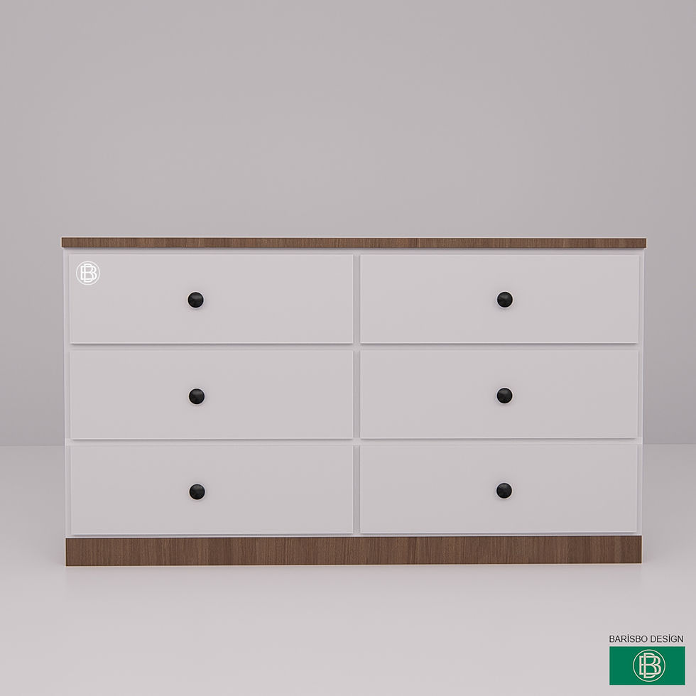 beyaz şifonyer geniş ön görünümü