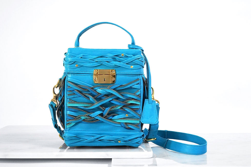 Zip box bag turquoise
