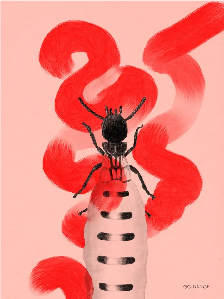 Colorful digital illustration of a beetle — preview for illustration gallery