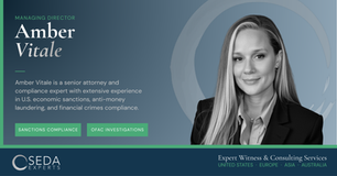 SEDA Expands Its Economic Sanctions, AML, and Financial Crime Compliance Expertise with the Addition of Amber Vitale