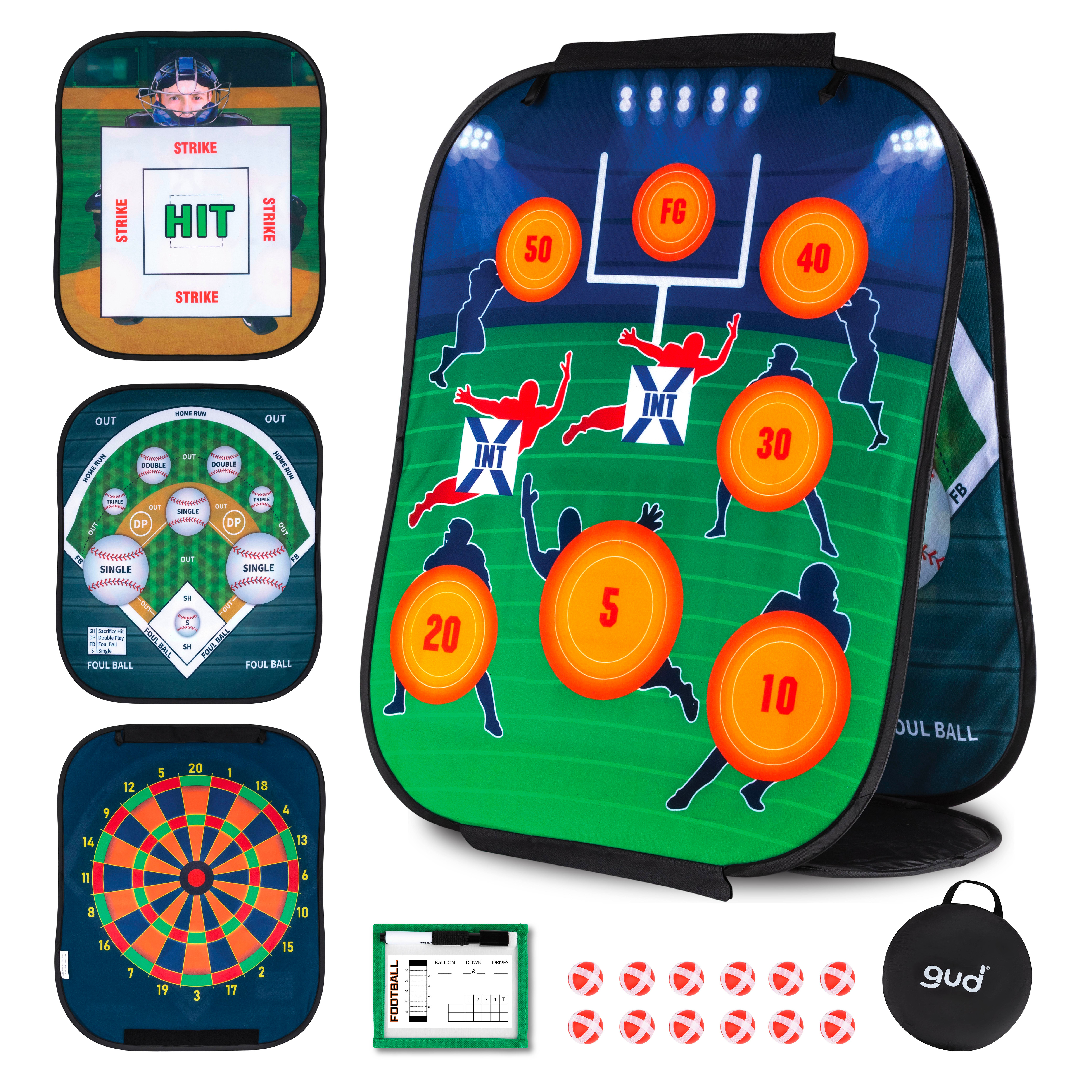 GUD 3 in 1 Dart Board, Football & Baseball Sports Games