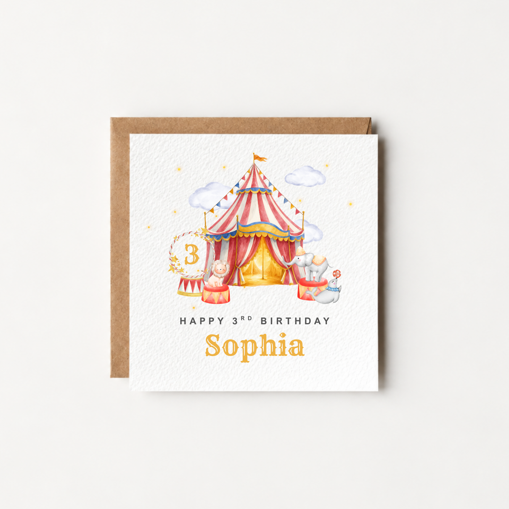 Happy birthday circus card