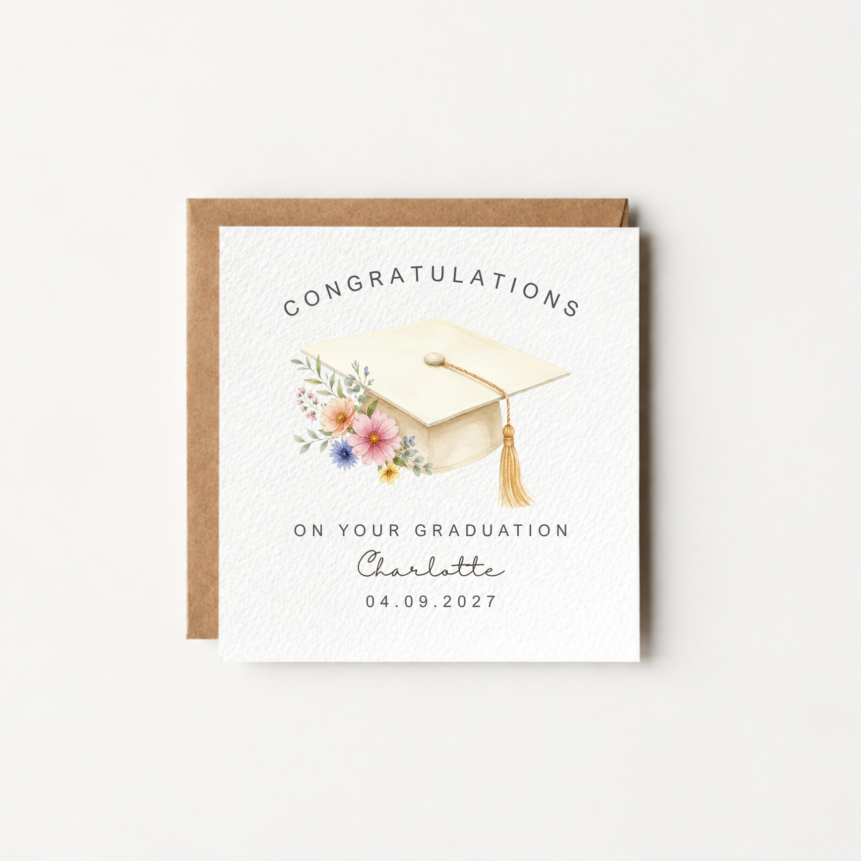Graduation card (white cap)