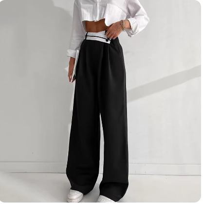 Pantalones Anchos Negros para Mujer