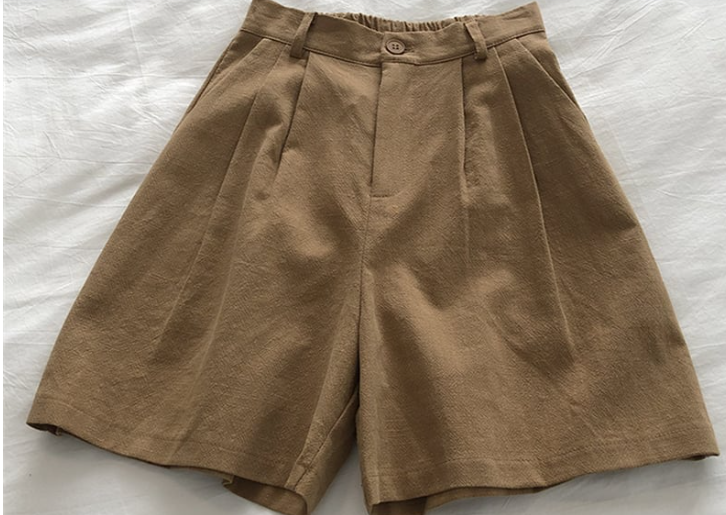 Pantalones Anchos de Lino de Cintura Alta y Estilo Retro