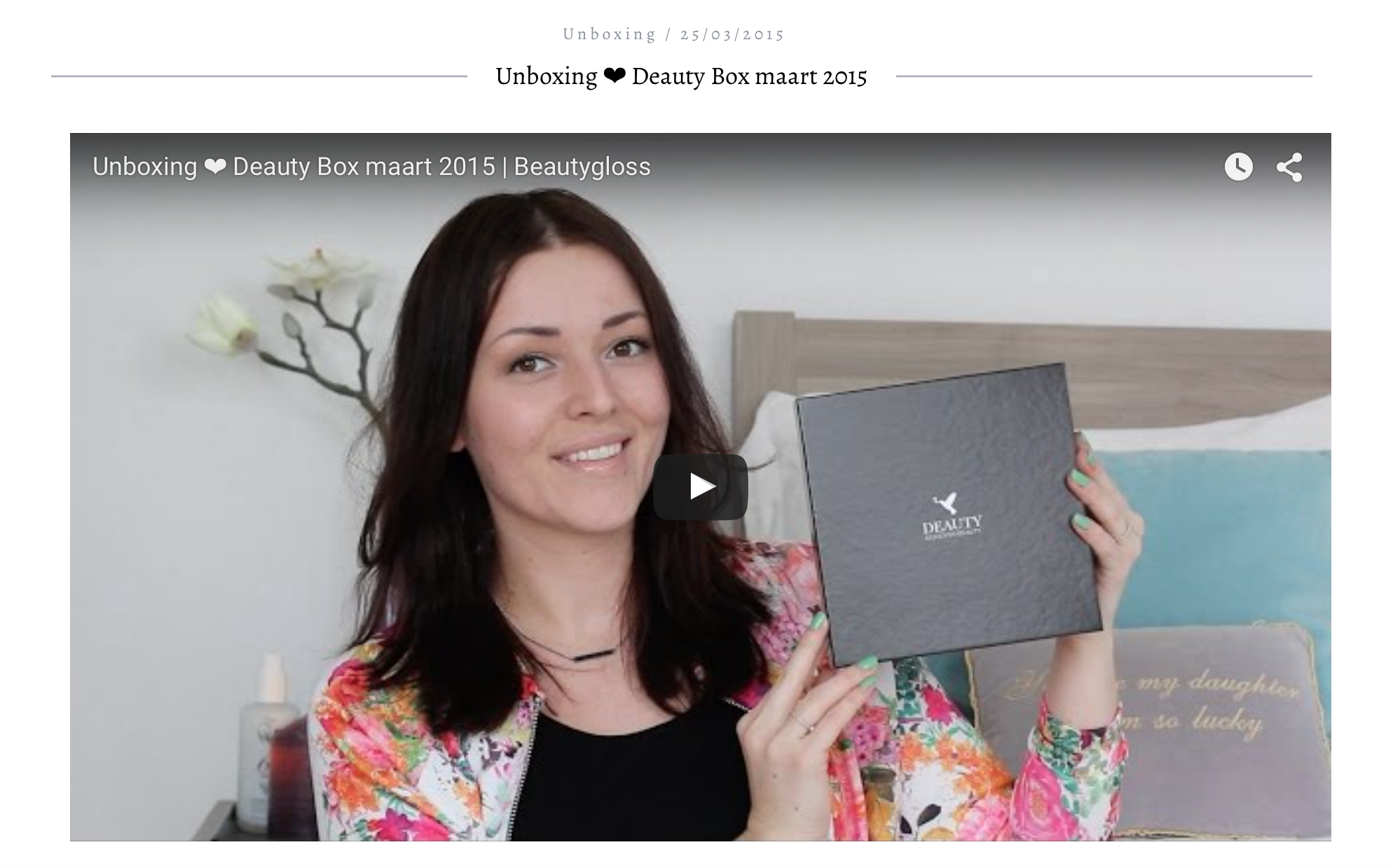 Unboxing Deauty by Beautygloss