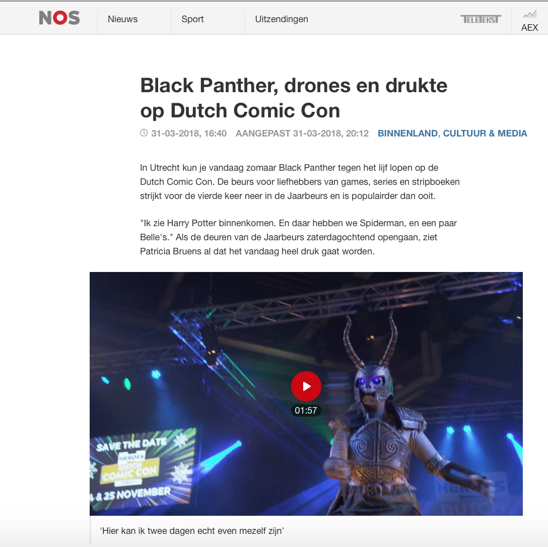 NOS 8 uur journaal over Comic Con