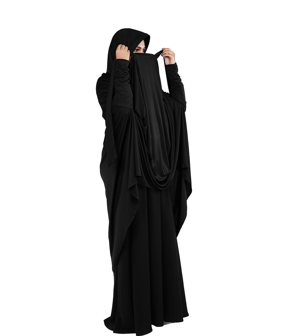 Thumbnail: Mehar Hijabs Safia Face Mask Long Hijab for Women – Full Coverage Khimar with In
