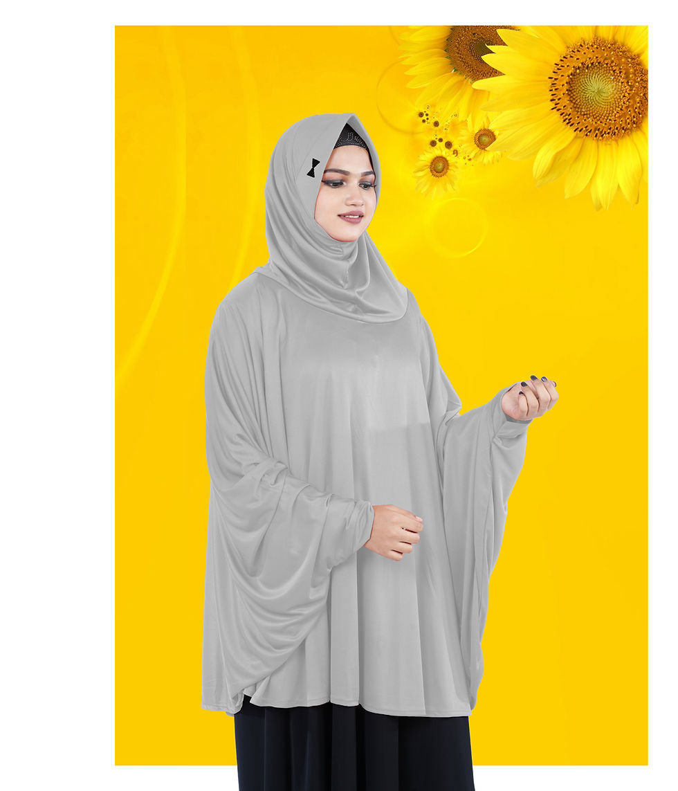 Thumbnail: Women's Stylish Soft Rich Polyester Fabric Hanana Sleeve Hijab F Size
