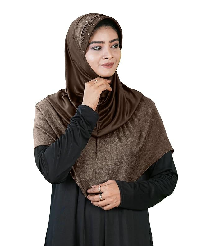 Thumbnail: Mehar Hijab Muslim Women's Dual Layer & Dual Texture Fabric Zaira Hijab