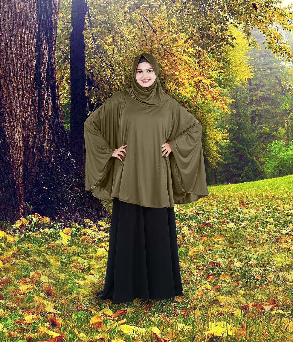 Thumbnail: Women's Stylish Soft Rich Polyester Fabric Hanana Sleeve Hijab F Size