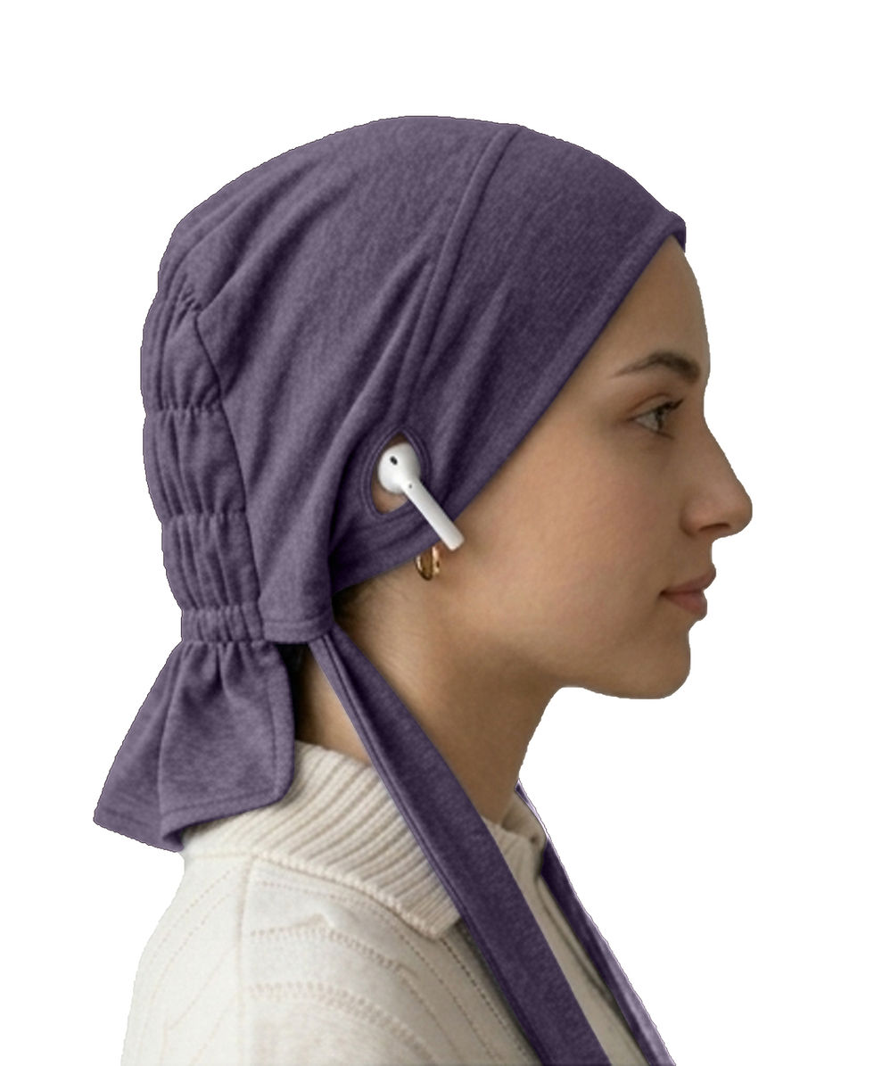 Thumbnail: Dr. Ayesha Volume Tail Cap,Stretch Hijab with Stethoscope Ear Hole.Breat