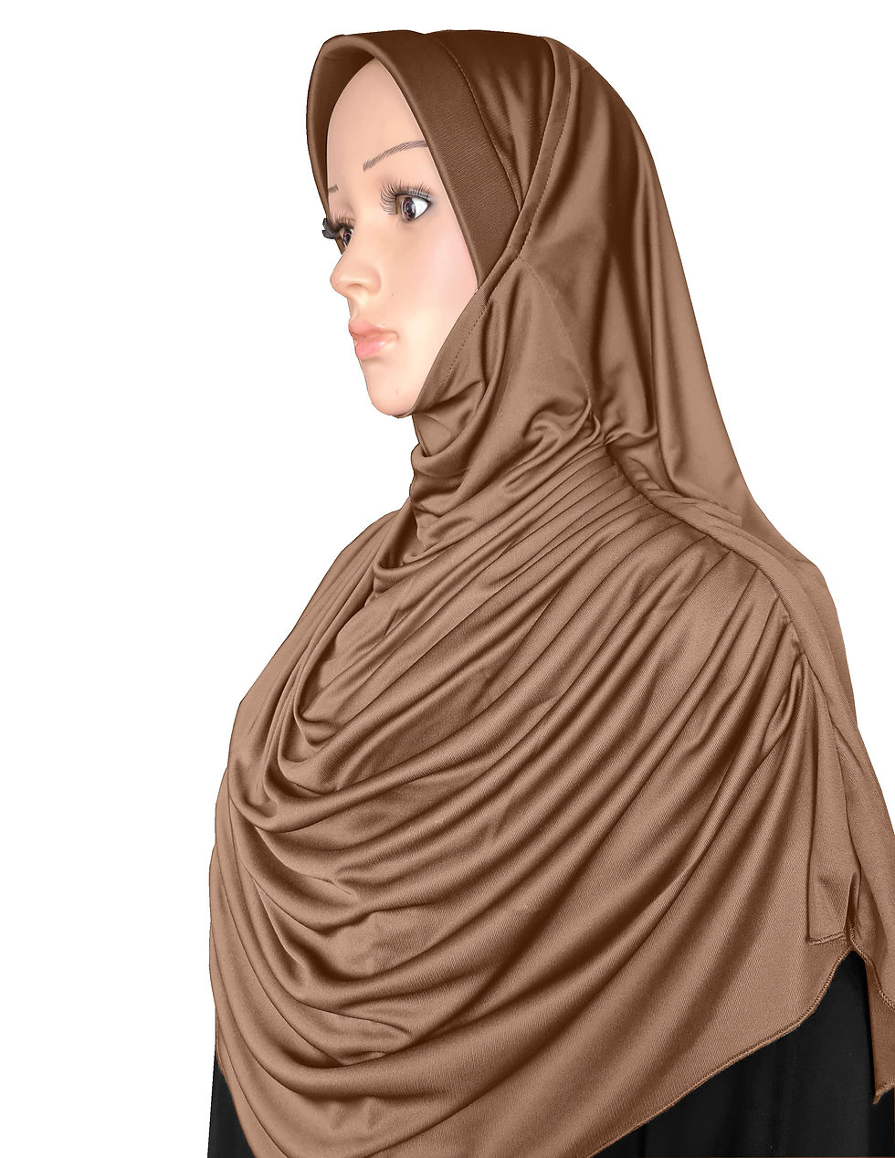 Thumbnail: Modest Women's  Fleeted Stylish Feel Good Fabric FAEEZAH Hijab Dark Wheat
