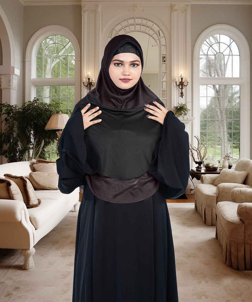 Thumbnail: Mehar Dual-Tone Layered Elegance-Coverage-Comfort Razia Hijab